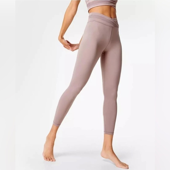 SWEATY BETTY All Day Wrap Waist 7/8 Legging Sb837178 Dusk-Pink 10 - Picture 3 of 10